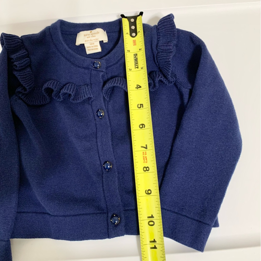 Kate Spade Ruffle Rhinestone Baby Cardigan - 18m - Picture 5 of 6
